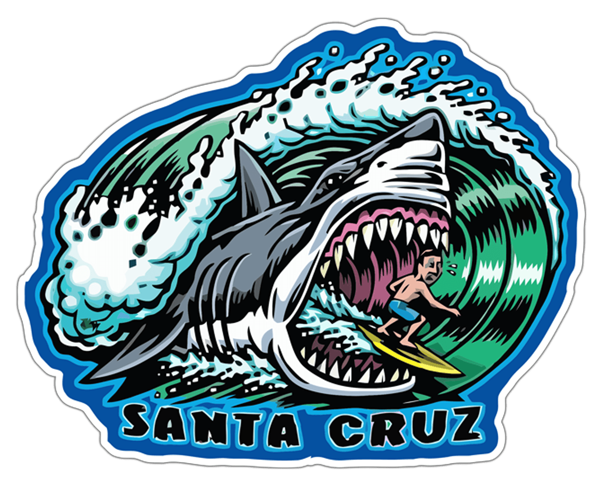 Adesivi per Auto e Moto: Santa Cruz Surfers e Squali