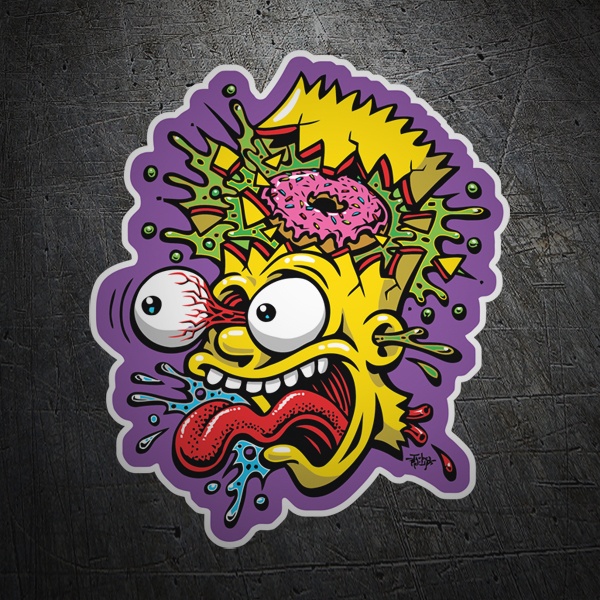 Adesivi per Auto e Moto: Bart Simpson decomposto