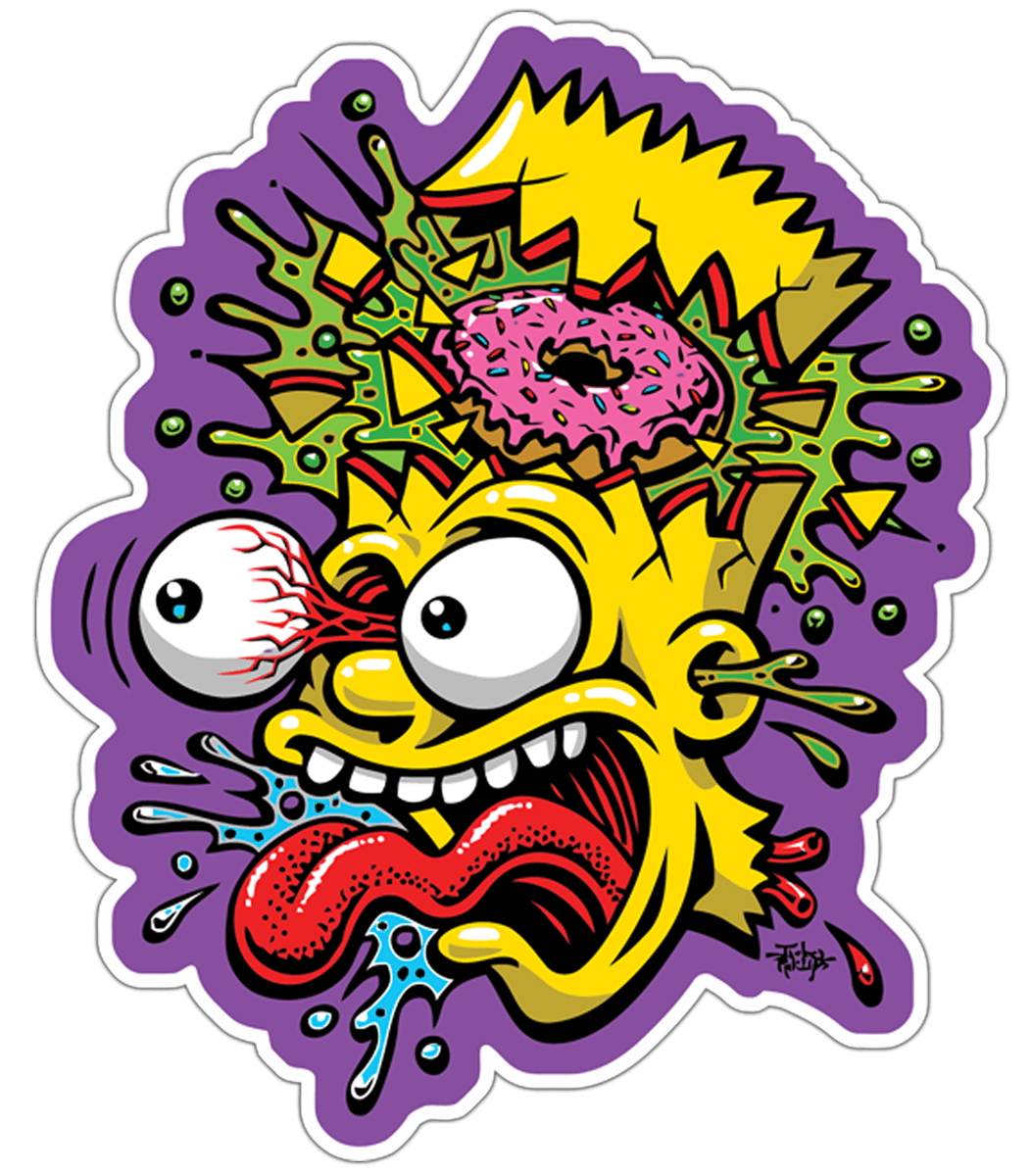 Adesivi per Auto e Moto: Bart Simpson decomposto