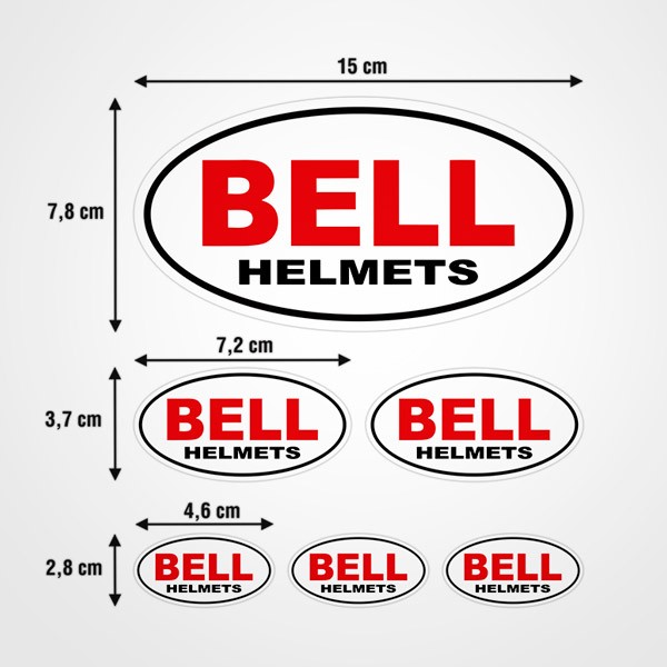 Adesivi per Auto e Moto: Set Bell Helmets