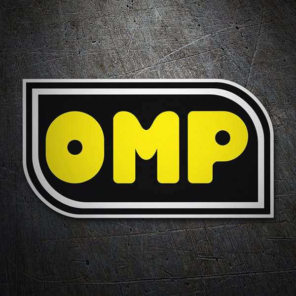 Adesivi per Auto e Moto: Testi di OMP giallo