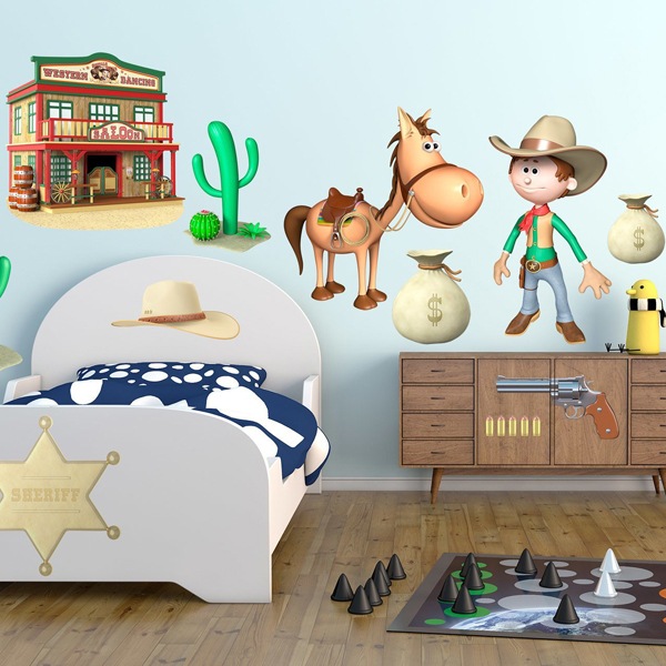 Adesivi per Bambini: Kit western cowboys