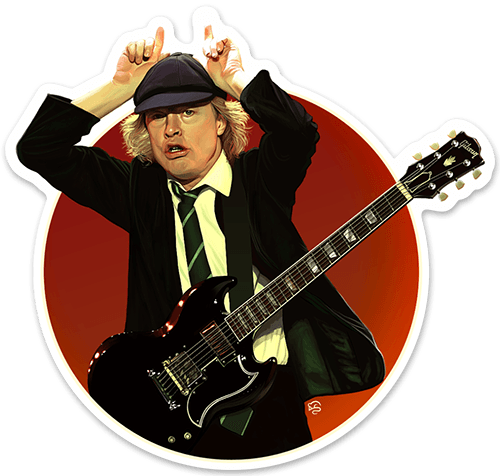 Adesivi per Auto e Moto: Angus Young