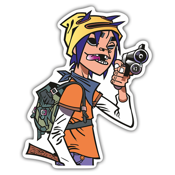 Adesivi per Auto e Moto: Gorillaz 2-D Pistola