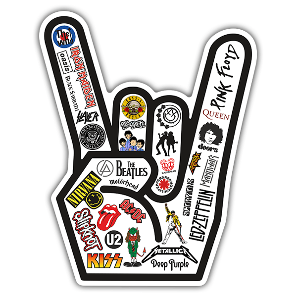 Adesivi per Auto e Moto: Mano Rock Logos