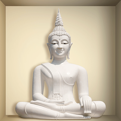 Adesivi Murali: Nicchia Buddha bianco