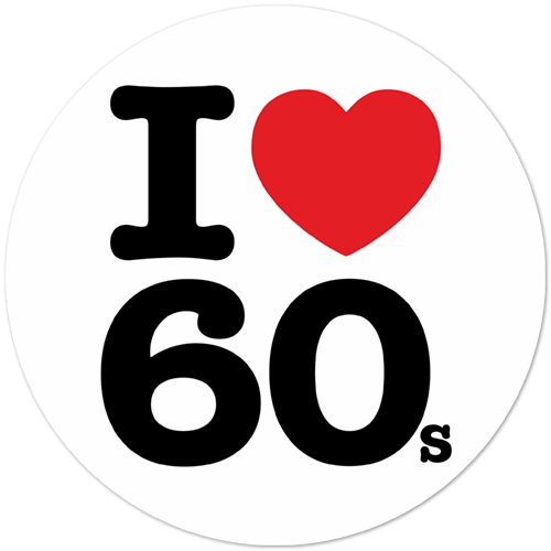 Adesivi per Auto e Moto: I love 60s