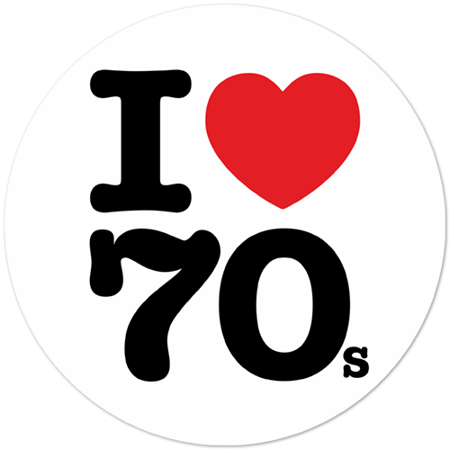 Adesivi per Auto e Moto: I love 70s