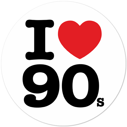 Adesivi per Auto e Moto: I love 90s