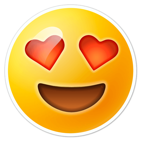 Adesivi per Auto e Moto: Occhi di emoticon cuore