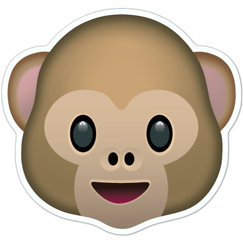 Adesivi per Auto e Moto: Emoticon Faccia di scimmia