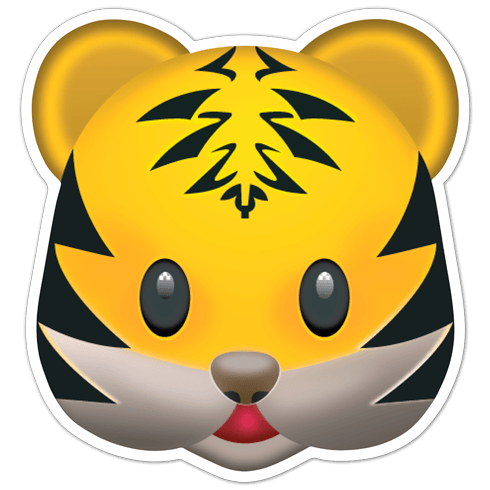 Adesivi per Auto e Moto: Emoticon Fronte della tigre