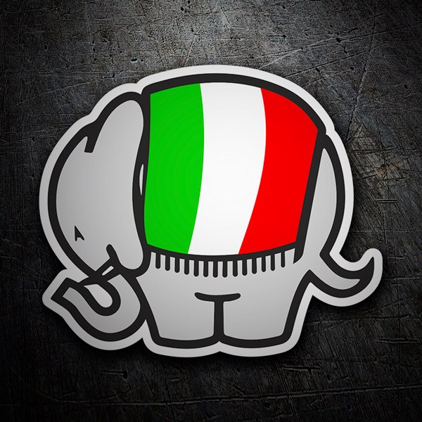 Adesivi per Auto e Moto: Cagiva elefante bandiera italiana
