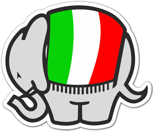 Adesivi per Auto e Moto: Cagiva Elephant Italia bandiera