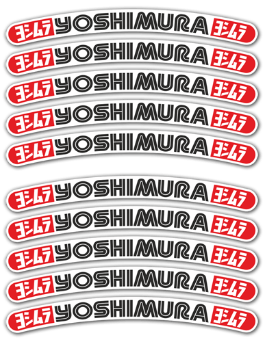 Adesivi per Auto e Moto: 10 Adesivi cerchioni kit Yoshimura