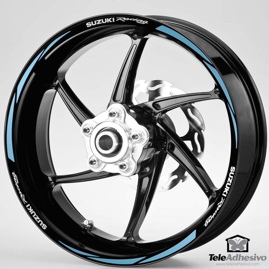 Adesivi per Auto e Moto: Kit adesivi ruote Strisce MotoGP Suzuki Racing