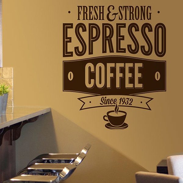 Adesivi Murali: Fresh & Strong Espresso Coffee