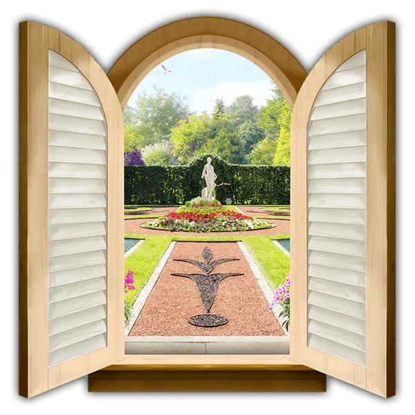 Adesivi Murali: Finestra Giardino del Palazzo