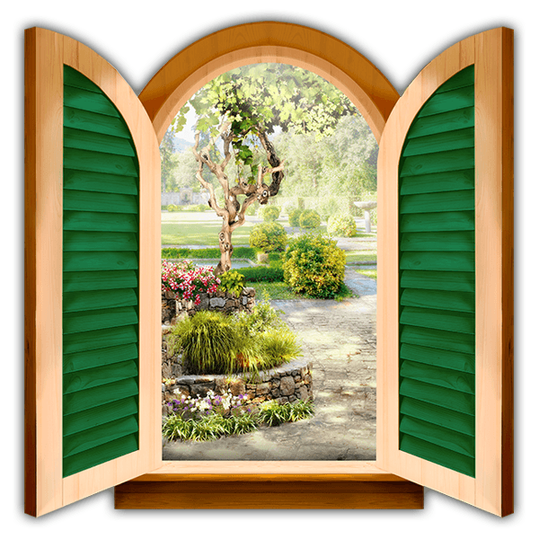 Adesivi Murali: Finestra giardino del cottage