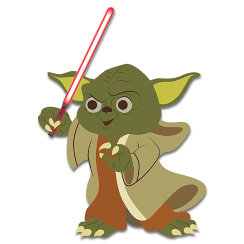 Adesivi per Bambini: Yoda con sciabola laser