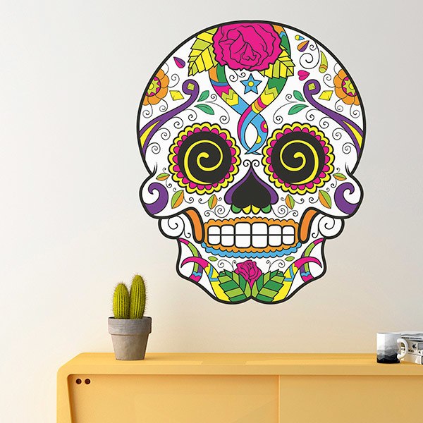 Adesivi Murali: Cranio messicano Chucho el Roto