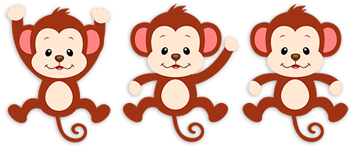 Adesivi per Bambini: Kit 3 scimmie