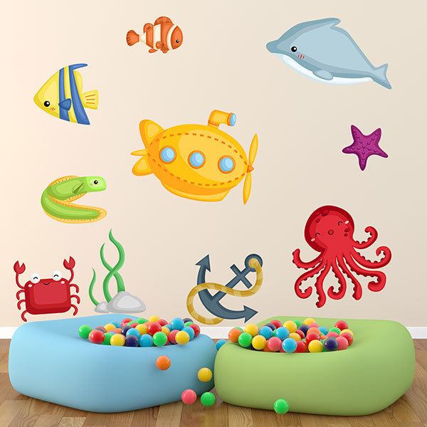 Adesivi per Bambini: Kit da viaggio per il mondo marino