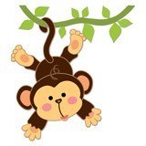 Adesivi per Bambini: Scimmia appesa alla vite 6