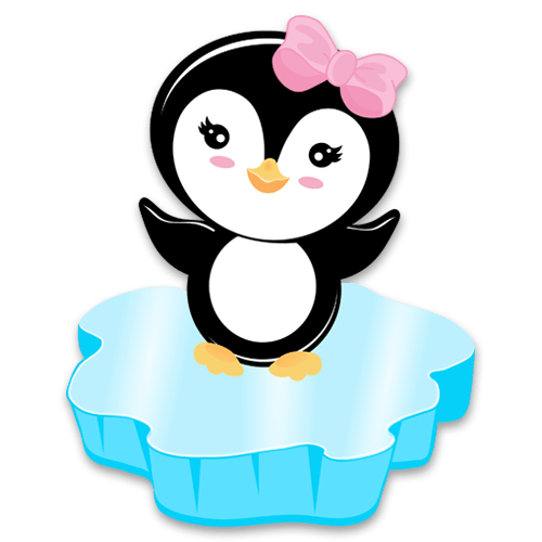 Adesivi per Bambini: Pinguino sul ghiaccio