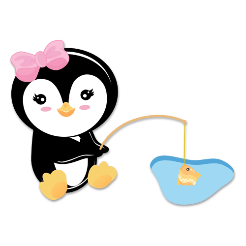 Adesivi per Bambini: Pesca penguin