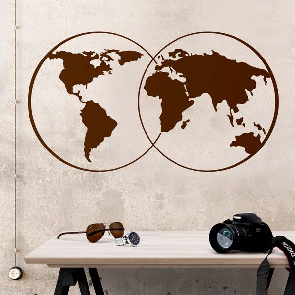 Adesivi Murali: Circoli della Mappa del Mondo