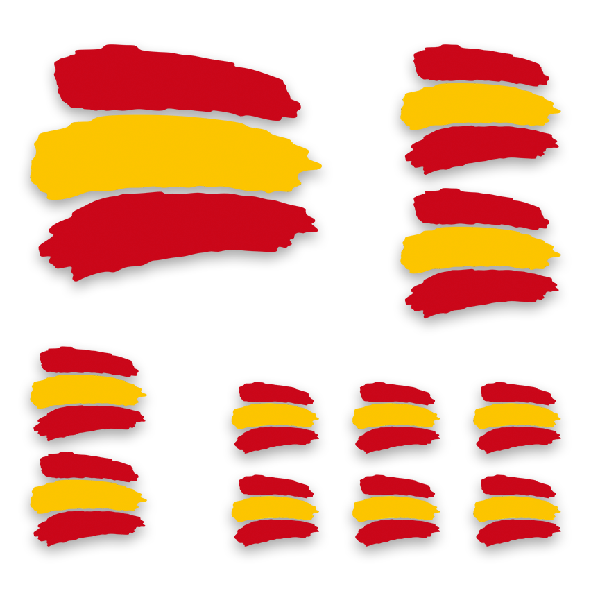 Adesivi per Auto e Moto: Bandiera Spagna Kit