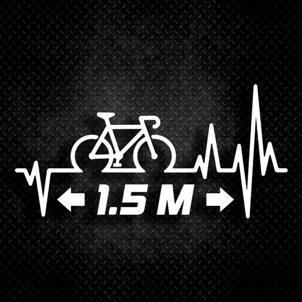 Adesivo Cardiogramma Bicicletta Distanza 1.5m