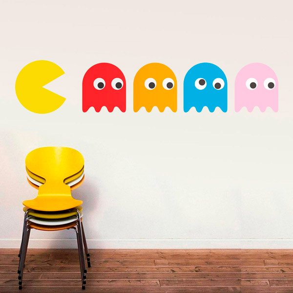 Adesivi Murali: Pac-Man e 4 Fantasmi