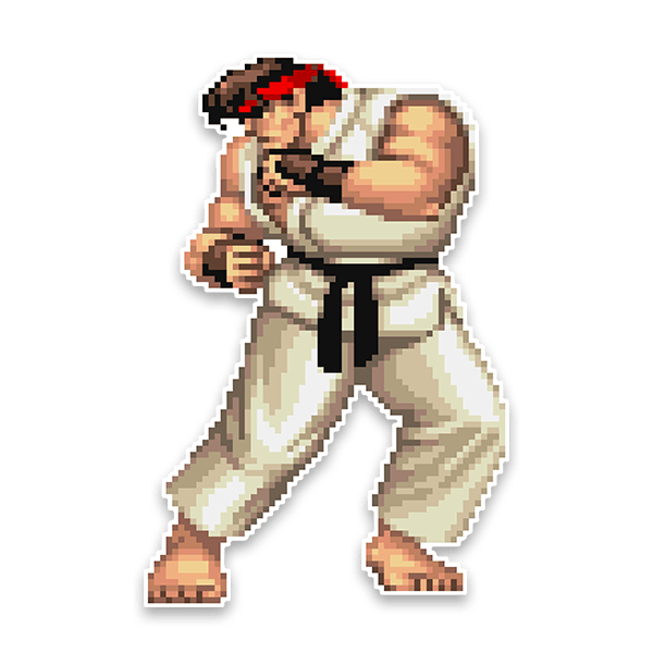 Adesivi Murali: Street Fighter Ryu Pixel Art