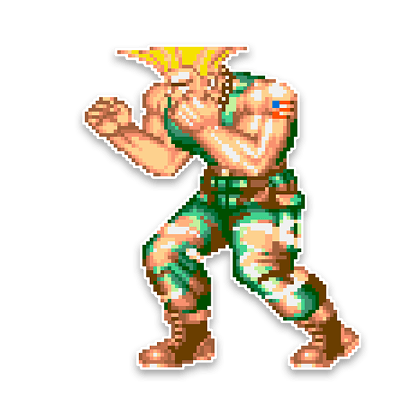 Adesivi Murali: Street Fighter Guile Pixel Art