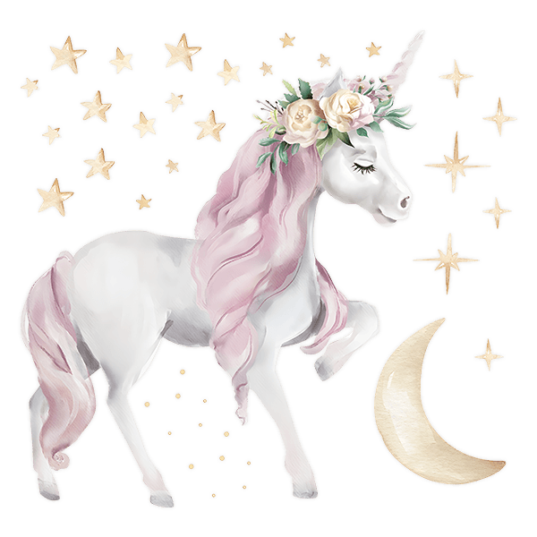 Adesivi Murali: Unicorno con stelle