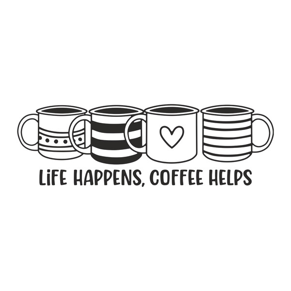 Adesivi Murali: Life happens, coffee helps