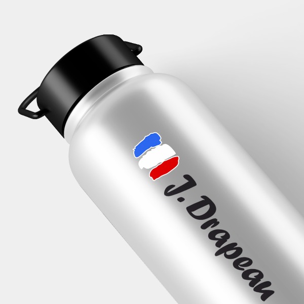 Adesivi per Auto e Moto: 2X bandiere Francia + nome calligrafico bianco