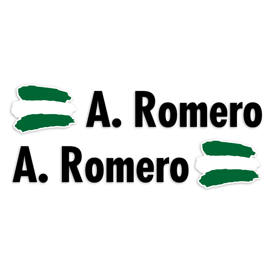 Adesivi per Auto e Moto: 2X bandiere Andalusia + nome in nero