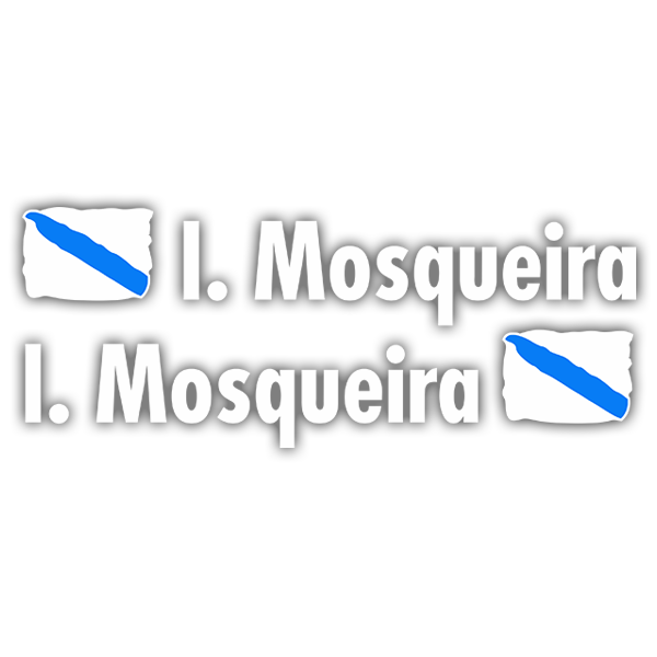 Adesivi per Auto e Moto: 2 bandiere Galizia + nome in bianco