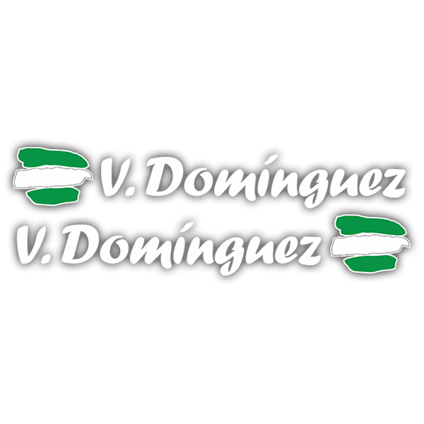 Adesivi per Auto e Moto: 2 bandiere Andalusia + nome calligrafico bianco