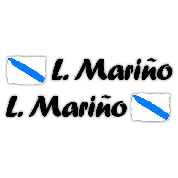 Adesivi per Auto e Moto: 2 bandiere Galizia + nome calligrafico nero