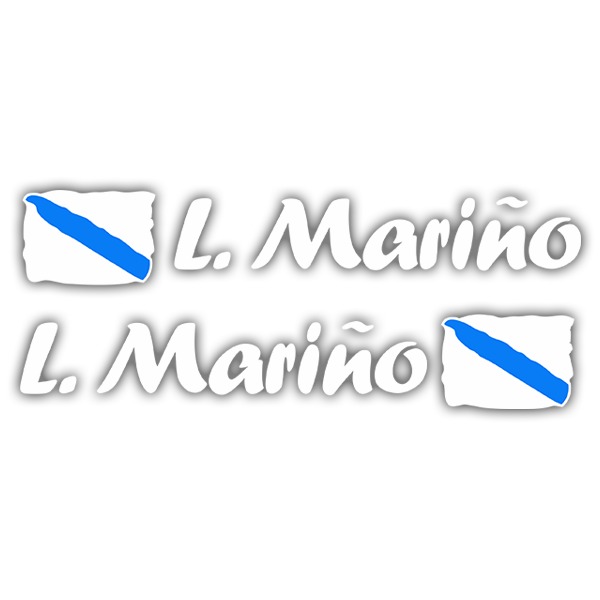 Adesivi per Auto e Moto: 2 bandiere Galizia + nome calligrafico bianco