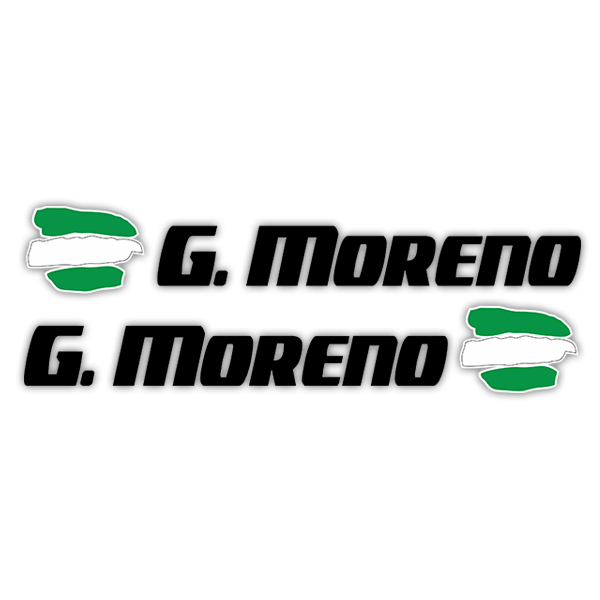 Adesivi per Auto e Moto: 2 bandiere Andalusia + nome sport nero