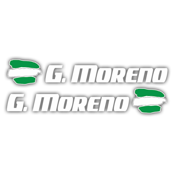 Adesivi per Auto e Moto: 2 bandiere Andalusia + nome sport bianco