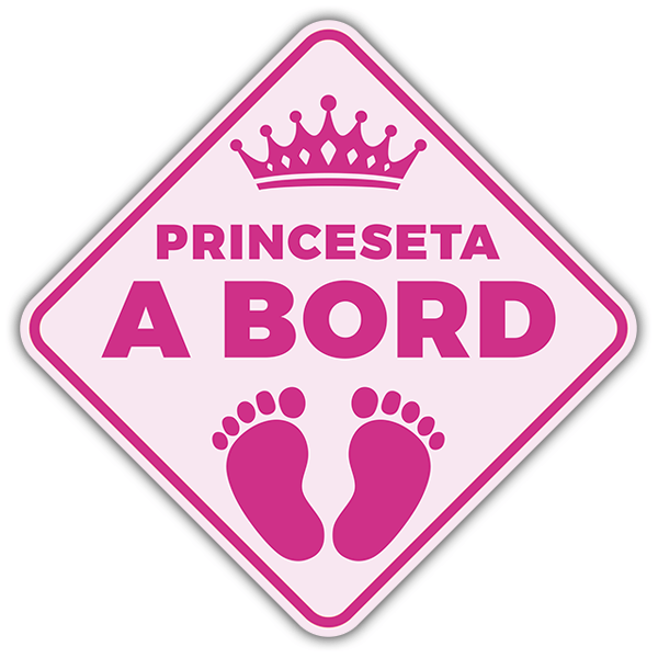 Adesivi per Auto e Moto: Piccola principessa a bordo - catalano