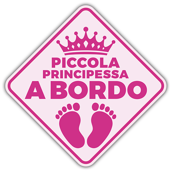 Adesivi per Auto e Moto: Piccola principessa a bordo italiano