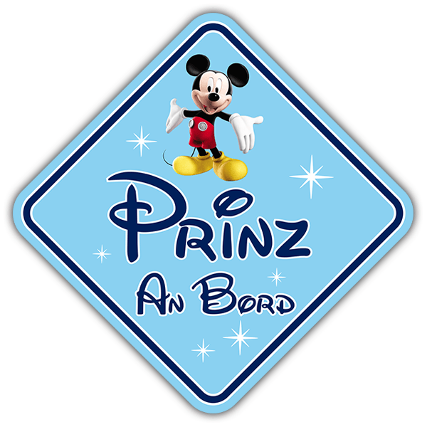 Adesivi per Auto e Moto: Principe a bordo Disney - tedesco