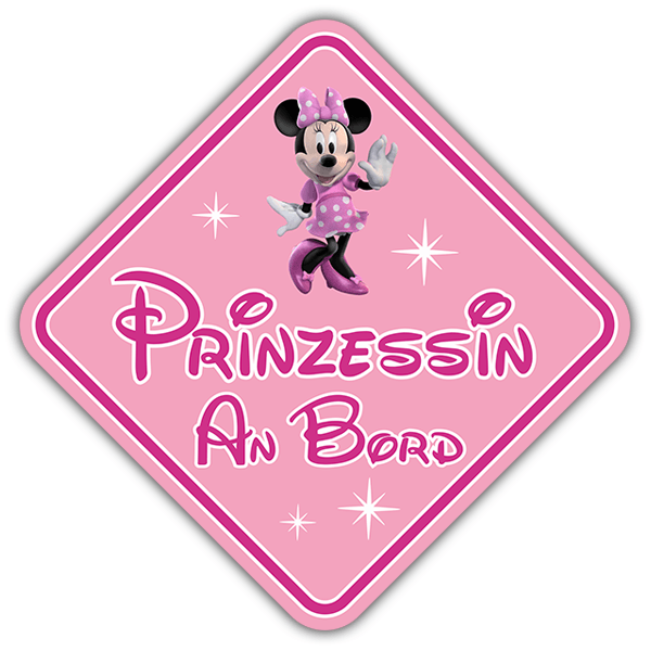 Adesivi per Auto e Moto: Principessa a bordo Disney - tedesco